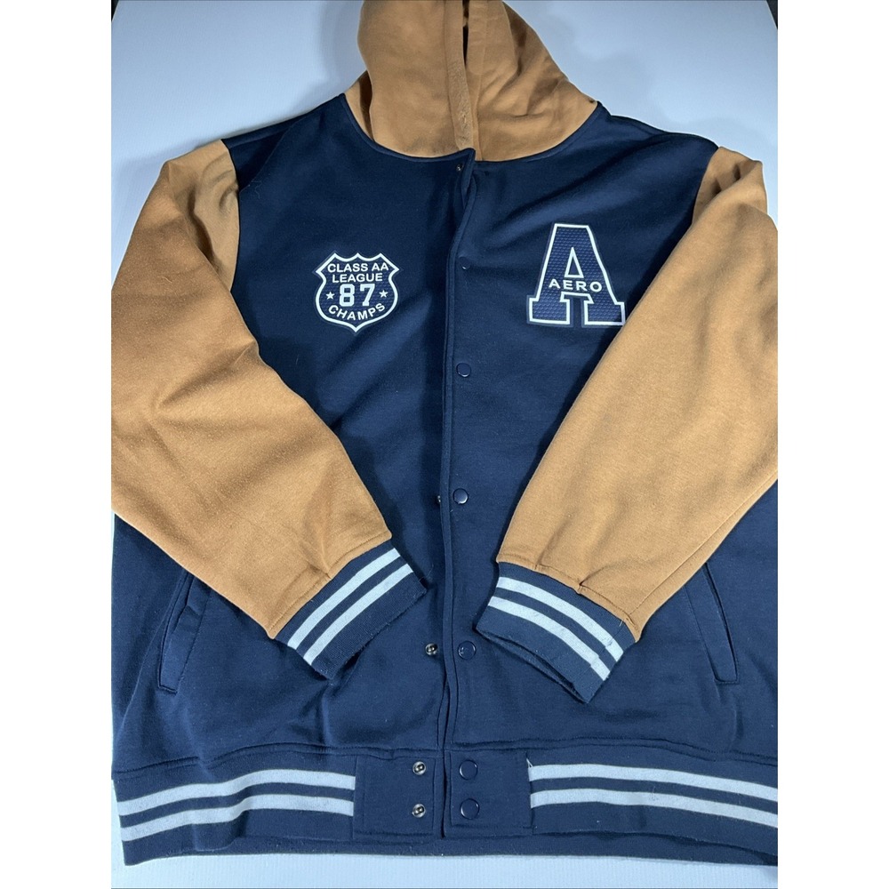 Aeropostale Y2K Varsity Hoodie Adult Size 3xl Retro Colorblock